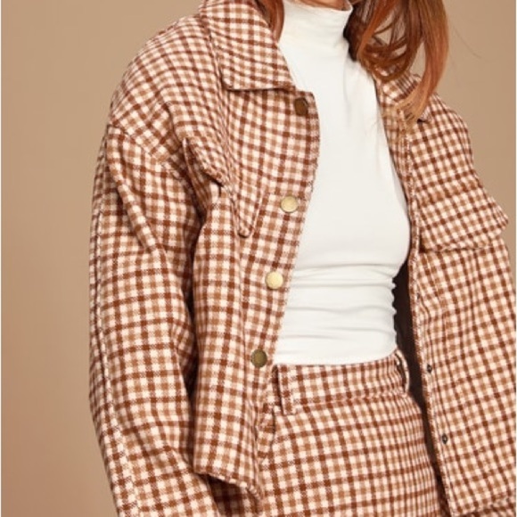 Sadie & Sage Brown and White Bomber Jacket - Picture 6 of 6